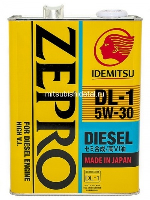 Масло моторное IDEMITSU ZEPRO DIESEL  DL-1 5W30 4L (полусинтетика).